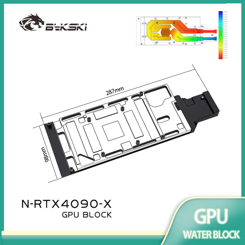 Rtx 4090 Water Block Full Cover - Bykski N-RTX4090-X GPU Waterblok voor gebruik